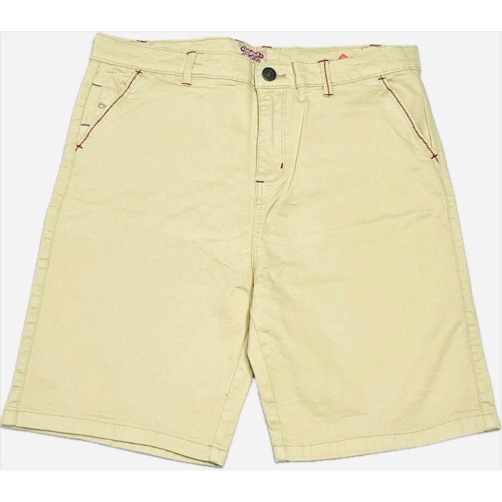 AUSSIEBUM Athletic Chino Shorts XL, Tan with Red Stiching Shorts